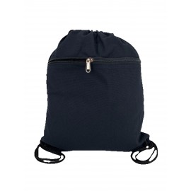 Travel Canvas Drawstring Bag Backpack Zipper Pocket Cinch Sack Promo Eco Friendly 7 oz Black (14x17) Logo Imprinted  Travel Canvas Drawstring Bag Backpack Zipper Pocket Cinch Sack Promo Eco Friendly 7 oz Black (14x17) Logo Imprinted