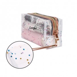 Custom Printed Double Wall Clear Toiletry Bag Cosmetic Bag
