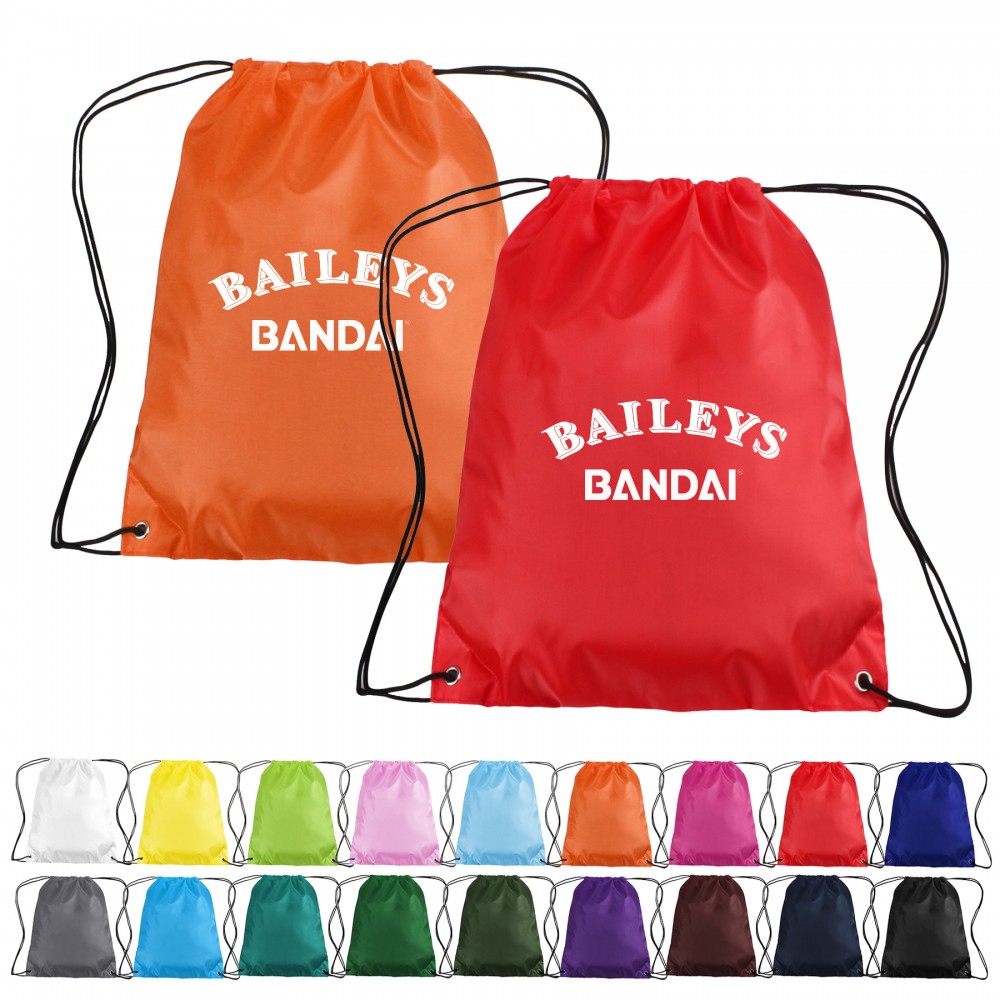Polyester Drawstring Backpack Logo Imprinted