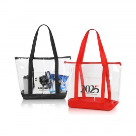 Clear Zippered Tote Bag With Pocket (Ocean) Custom Printed