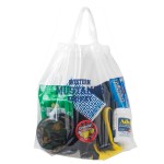 Logo Imprinted Crystal Clear Stadium Security Poly-Draw Tape Bag (12"x12"x6")