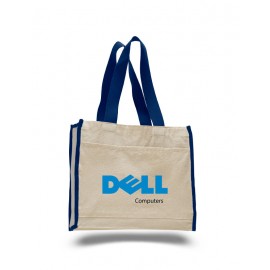 Logo Imprinted Canvas Tote Bag w/5.25" Gusset (14"x12")