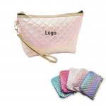 Holographic Argyle Toiletry Bag Cosmetic Bag Custom Embroidered