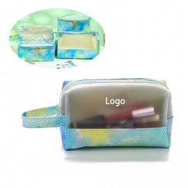 Holographic Clear Toiletry Bag Cosmetic Bag Custom Printed  Holographic Clear Toiletry Bag Cosmetic Bag Custom Printed