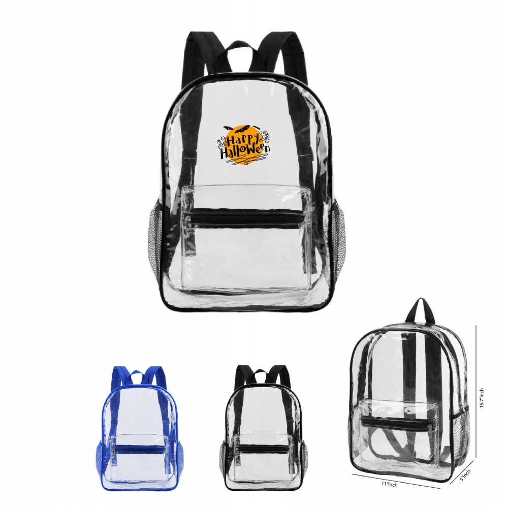 Clear PVC Water-Resistant Stadium Backpack with Logo Clear PVC Water-Resistant Stadium Backpack with Logo
