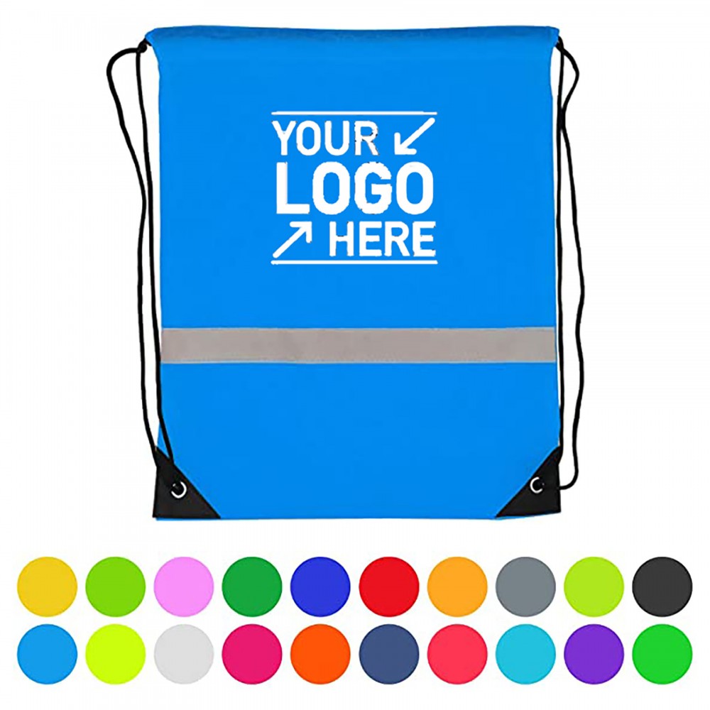 Custom Embroidered Reflective Drawstring Backpack (13" X 16")