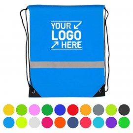 Custom Embroidered Reflective Drawstring Backpack (13" X 16")