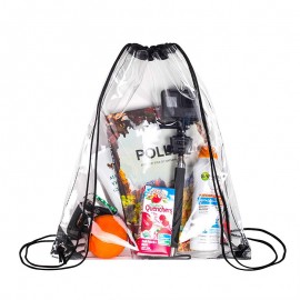 Waterproof Clear Vinyl Stadium Drawstring Backpack Custom Embroidered  Waterproof Clear Vinyl Stadium Drawstring Backpack Custom Embroidered