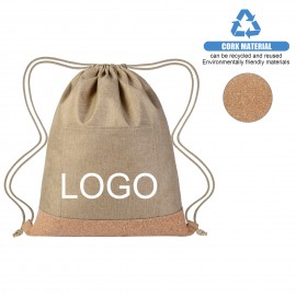 Cork Bottom Drawstring Backpack Custom Printed  Cork Bottom Drawstring Backpack Custom Printed