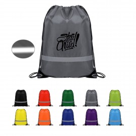 Reflective Visibility Drawstring Backpack Custom Printed  Reflective Visibility Drawstring Backpack Custom Printed