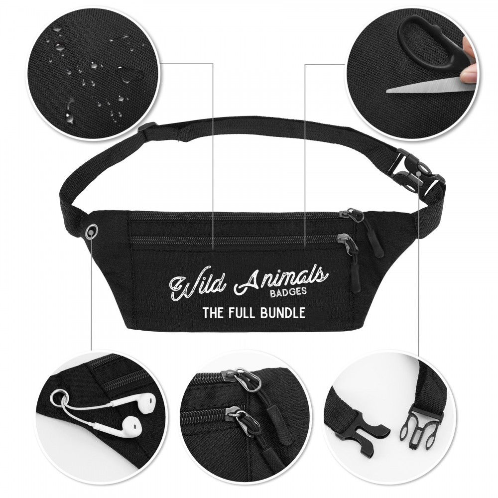 Triple Zip Waist Bag Logo Imprinted