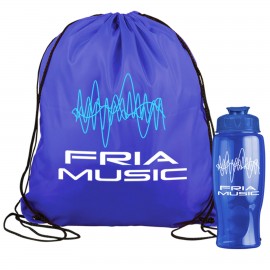 Drawstring Backpack And Bottle with Logo