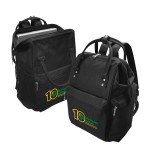600D Polyester Wide Mouth Laptop Backpack Custom Embroidered