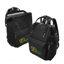 600D Polyester Wide Mouth Laptop Backpack Custom Embroidered