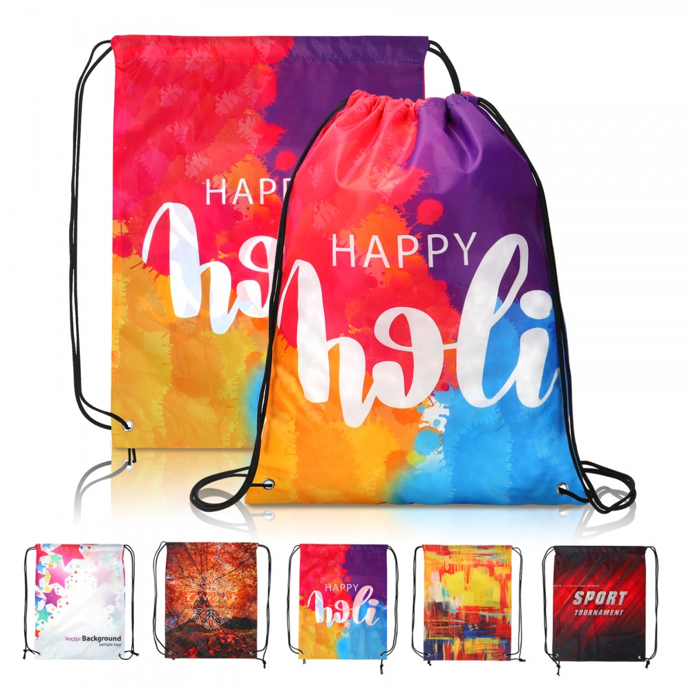 Full Print Drawstring Bag Custom Embroidered Full Print Drawstring Bag Custom Embroidered