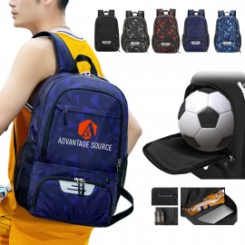 400D Sports Backpack W/Shoe Compartment Custom Embroidered  400D Sports Backpack W/Shoe Compartment Custom Embroidered