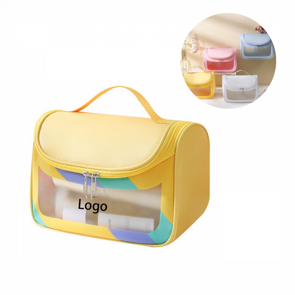 Logo Imprinted Frosted PVC Toiletry Bag Cosmetic Bag