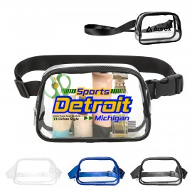 Stadium Approved Clear PVC Crossbody Belt Bag Custom Printed  Stadium Approved Clear PVC Crossbody Belt Bag Custom Printed