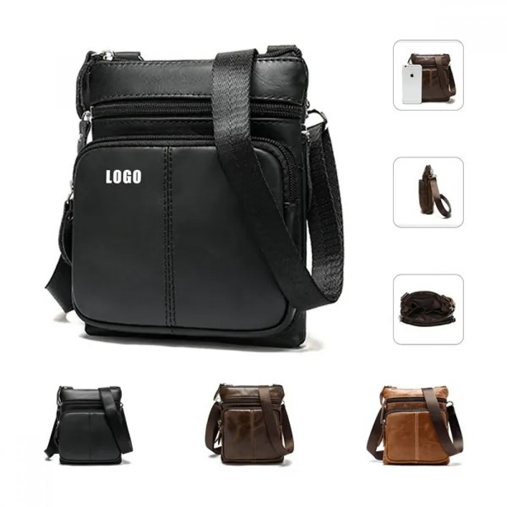 Leather Messenger Bag for Daily Use Custom Printed Leather Messenger Bag for Daily Use Custom Printed