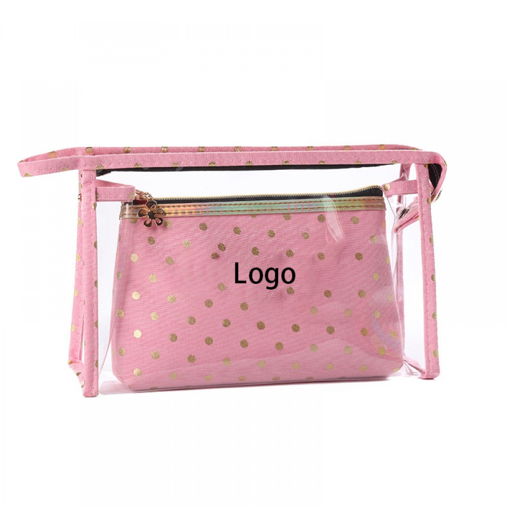 Custom Embroidered 2 in 1 Waterproof Toiletry Bag Cosmetic Bag