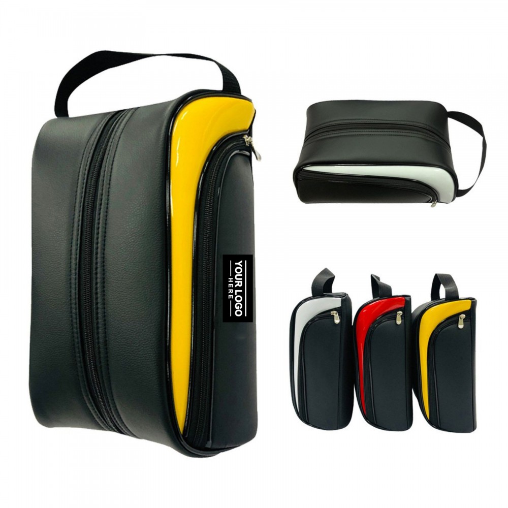 Waterproof Leather Golf Shoe Bag Stylish Protection for Your Footwear Logo Imprinted Waterproof Leather Golf Shoe Bag Stylish Protection for Your Footwear Logo Imprinted