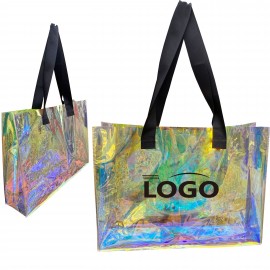16"Transparent Clear Shoulder Tote Bag Custom Embroidered