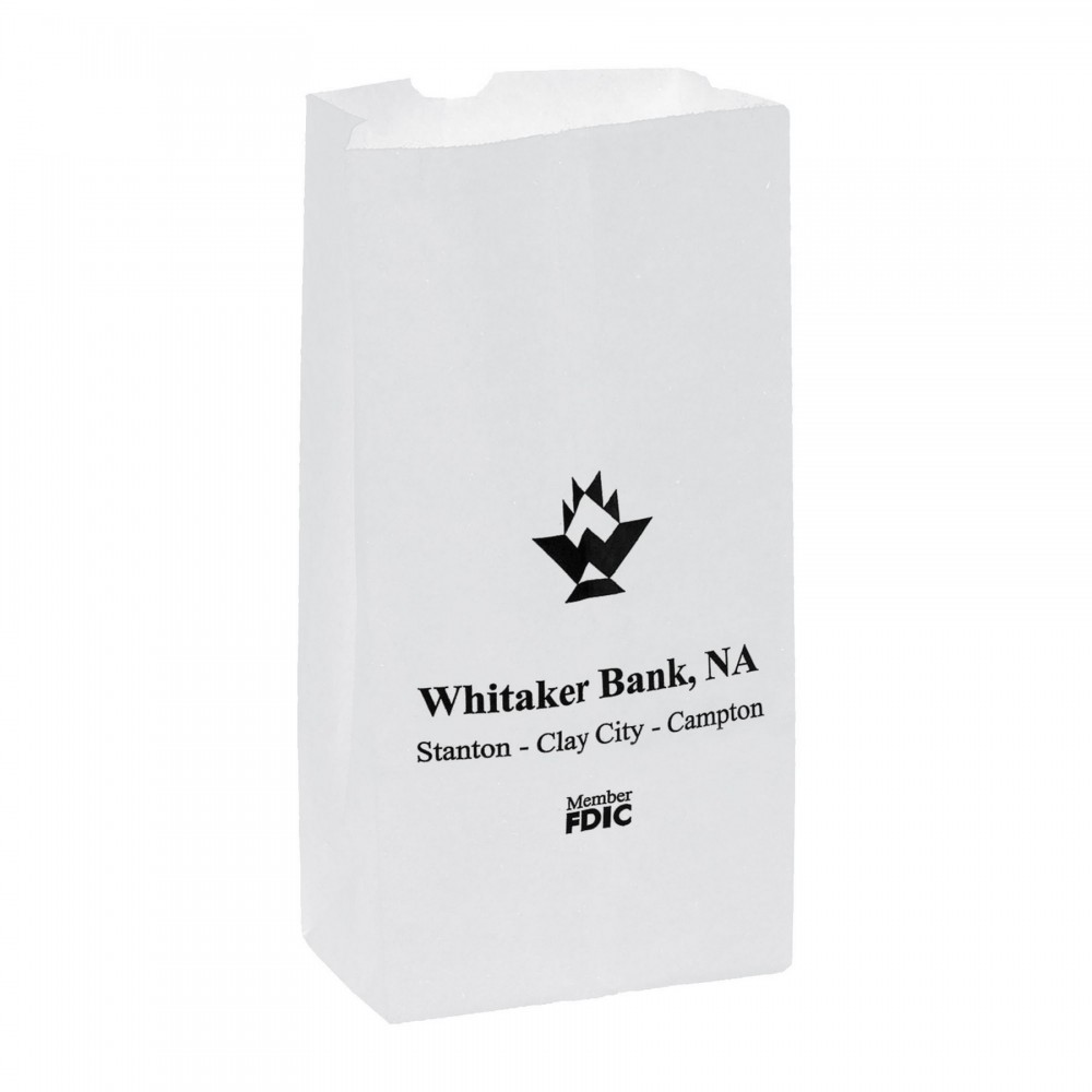 White Kraft Paper Popcorn Bag (Size 2 Lb.)4 1/8 X 2 1/2 X 7 3/4 with Logo White Kraft Paper Popcorn Bag (Size 2 Lb.)4 1/8 X 2 1/2 X 7 3/4 with Logo