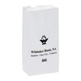 White Kraft Paper Popcorn Bag (Size 2 Lb.)4 1/8 X 2 1/2 X 7 3/4 Logo Imprinted  White Kraft Paper Popcorn Bag (Size 2 Lb.)4 1/8 X 2 1/2 X 7 3/4 Logo Imprinted