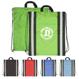 Reflective Drawstring Sport Bags Custom Embroidered