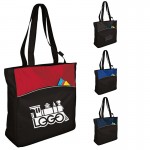 Logo Imprinted Two-Tone Trade Show Tote Bag