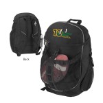 Custom Printed 600D Polyester Expedition Backpack w/ Double Zippered & Mesh Pockets