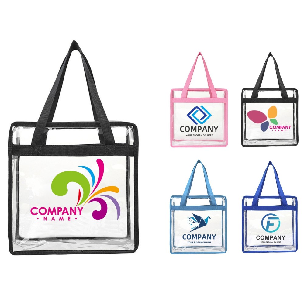 Clear PVC Stadium Security Zipper Tote Bag Custom Printed Clear PVC Stadium Security Zipper Tote Bag Custom Printed
