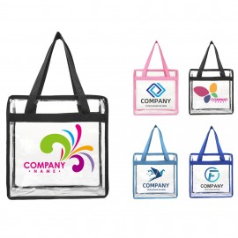 Clear PVC Stadium Security Zipper Tote Bag Custom Embroidered  Clear PVC Stadium Security Zipper Tote Bag Custom Embroidered