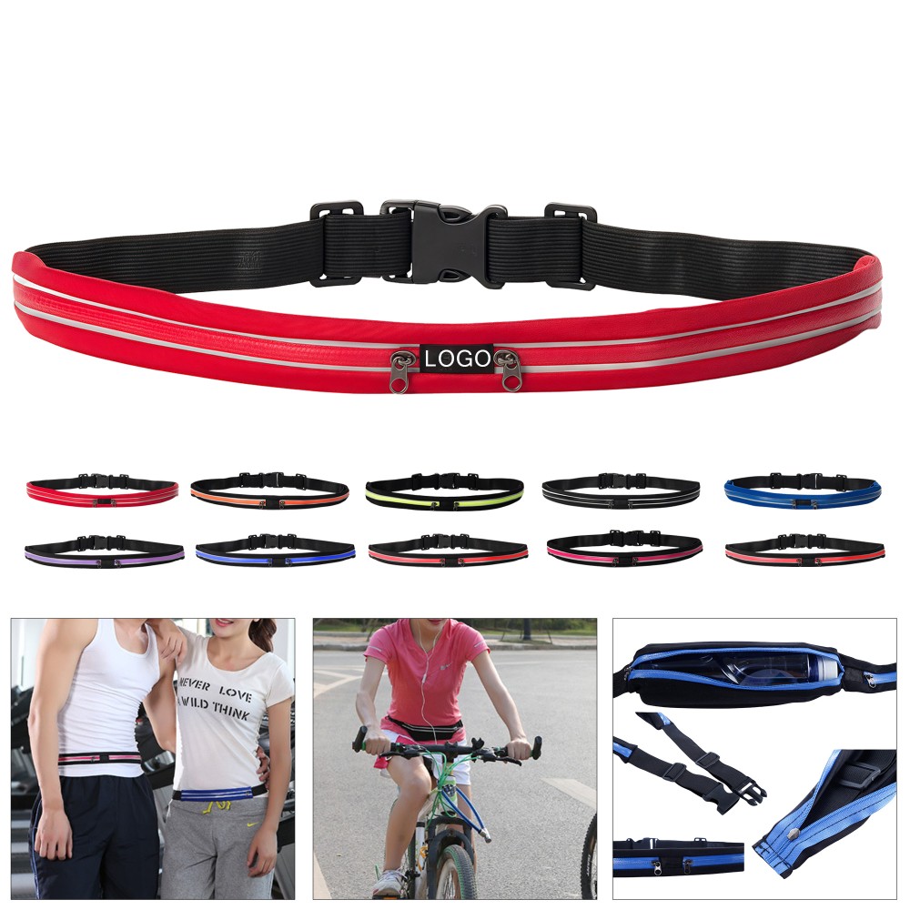 Custom Embroidered Outdoor Sports Waist Bag with Reflective Strips