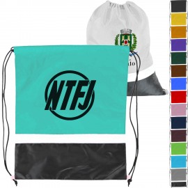 Custom Printed Gym Dual Color Team Bags Three-Tone Drawstring Backpack (15" x 18")  Custom Printed Gym Dual Color Team Bags Three-Tone Drawstring Backpack (15" x 18")