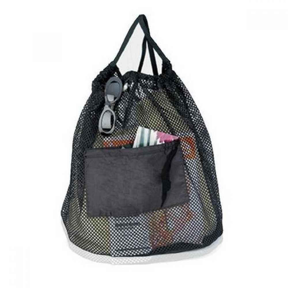 Custom Printed Mesh Bag With Front Pocket Custom Printed Mesh Bag With Front Pocket