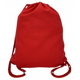 Logo Branded Sports Drawstring Bag Backpack Eco Friendly Canvas Red
