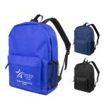 Custom Embroidered 600D 17" Best Value Heavy Duty Backpack With Water Bottle Pocket