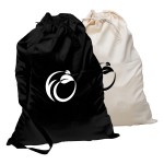 Logo Imprinted Cotton Laundry Tote with Adjustable Shoulder Strap