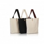 Logo Imprinted Fashion Tote with Contrasting Handles & Buttoned Closure