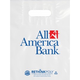 Logo branded 2.5 Mil RethinkPoly Patch Handle Bag (9''x12'')  Logo branded 2.5 Mil RethinkPoly Patch Handle Bag (9