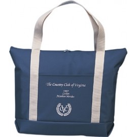Promotional 600 Denier Polyester Country Club Zip-Top Tote Bag