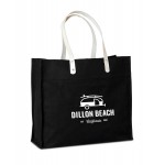 Custom Printed Cotton Canvas Tote with Leather Handles