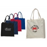 Custom Printed Dyed Cotton Shopping Tote with Stuffed Webbed Handles