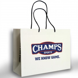 Custom Embroidered White Kraft Euro-Tote Bag (16''x6''x12'') *TARIFF ITEM - CALL OR EMAIL FOR CURRENT PRICE*  Custom Embroidered White Kraft Euro-Tote Bag (16