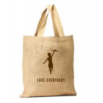 Logo Imprinted Unlaminated Jute Shopping Bag with Cotton Web Handles