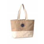 Custom Printed Jute and Cotton Shopping Bag with Rivets