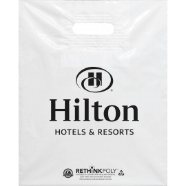 Logo branded 2.5 Mil RethinkPoly Patch Handle Bag (12''x15'')