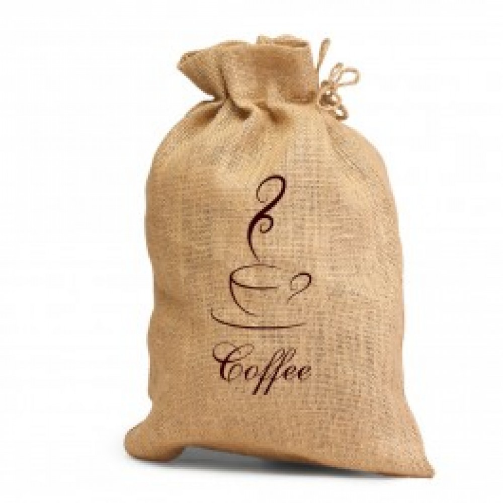 Custom Printed Unlaminated Large Jute Drawstring Bag Custom Printed Unlaminated Large Jute Drawstring Bag