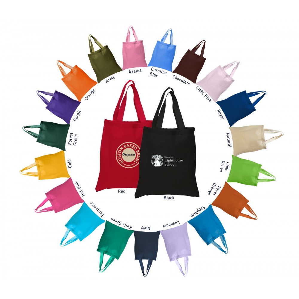 Economy Dyed Cotton Tote Bag with Self Handles Custom Embroidered Economy Dyed Cotton Tote Bag with Self Handles Custom Embroidered